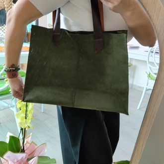 Suet Tote Çanta (Deri Saplı)