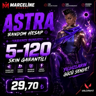Valorant Astra 5-120 Skin Garantili Hesap