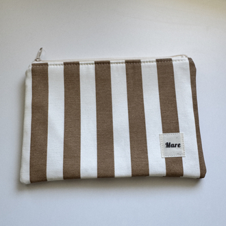 Kahve çizgiler clutch/organizer
