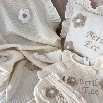 Bej papatya 3 lü set 