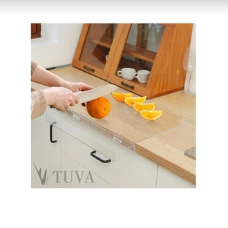 TUVA REKLAM TUVA-Atık Hazneli Şık Şeffaf Pleksi Kesme Tahtası