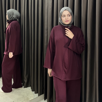 Çıtçıtlı Oysho eşofman takımı (bordo)
