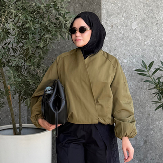 Kruvaze bomber ceket ( olive green) 