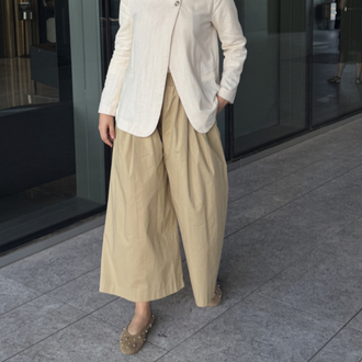Poplin bol pantolon (haki) 