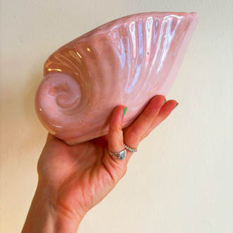 80’s Pink Iridescent Seashell Bowl 