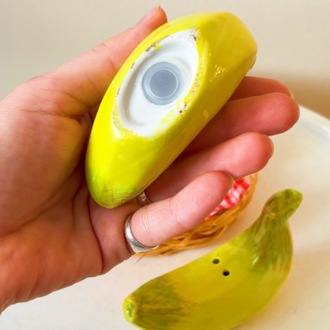 Ceramic Bananas Salt and Pepper Shakers