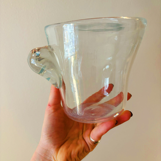 2005 Art Glass Handmade Funky Ice Bucket 