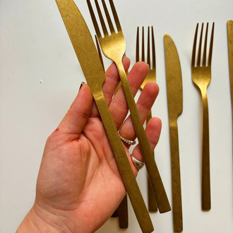 Vintage Brass Cutlery Set