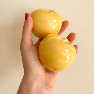 Butter Yellow Ceramic Apple Salt and Pepper Shakers 