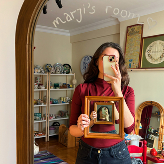 70’s Wall Mirror with Wooden Frame 