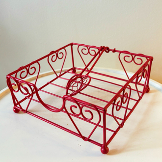 Red Hearts Metal Napkin Holder
