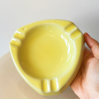 80’s Butter Yellow Ceramic Ashtray 