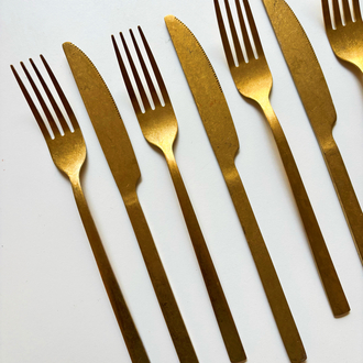 Vintage Brass Cutlery Set