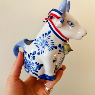 Dutch Delft Porcelain Cow Milk Jug