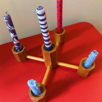 50’s Wooden Candelabra