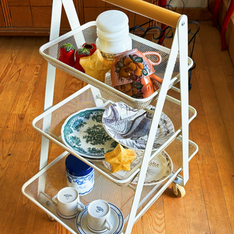 White Metal Utility Cart by Ikea