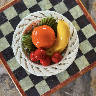 70’s Italian Handmade Ceramic Fruit Basket 