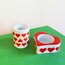 70’s Red Hearts German Porcelain Candleholders 