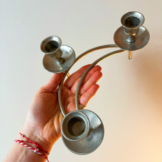 Silver Plated Crescent Moon Candelabra