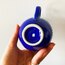 Cobalt Blue Glossy Ceramic Teacups 