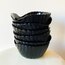 80’s French Black Opaline Seashell Bowls