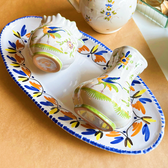60’s French Hand Painted Ceramic Plate 