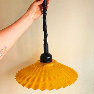 90’s Pop Art Orange Plexy Ceiling Lamp