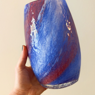 Electric Blue Handmade Glass Vase