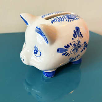 Hand Painted Dutch Ceramic Coin Bank