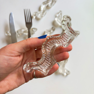 Midcentury Crystal Cutlery Rests