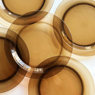 80’s Vereco Smoky Glass Plates
