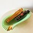 80’s Mint Ceramic Ashtray with Gold Details 