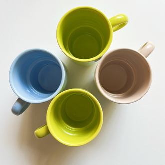 Stackable Lego Pastel Ceramic Mugs