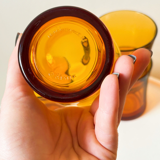 70’s French Amber Glass Tumblers