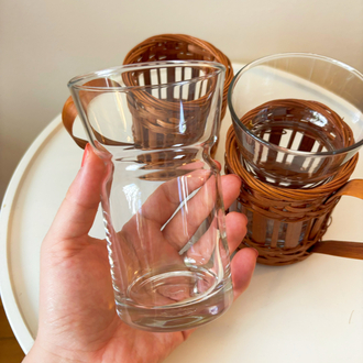 70’s Bamboo Glass Mugs