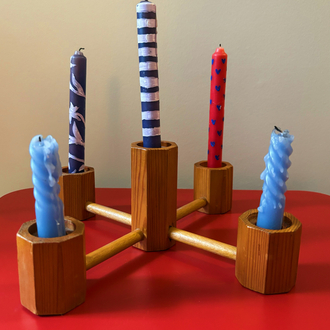 50’s Wooden Candelabra