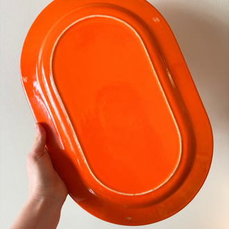 60’s German Burnt Orange Oval Plate 