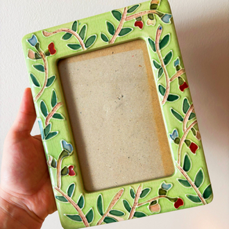 Floral Green Ceramic Photoframe