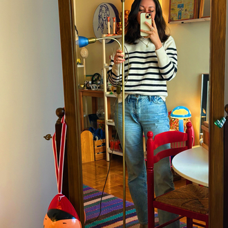 80’s Cobalt Blue & Brass Floor Lamp 
