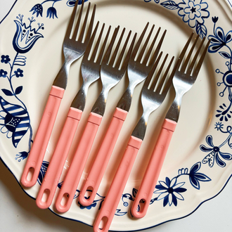 80’s Bubblegum Pink Cutlery Set 