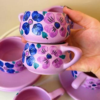 80’s Lilac Espresso Cups by Gorbon