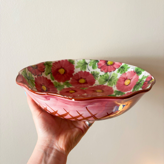 Italian Hand Painted Large Ceramic Bowl