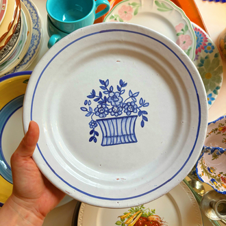 70’s Flower Pot Wall Plate from Portugal
