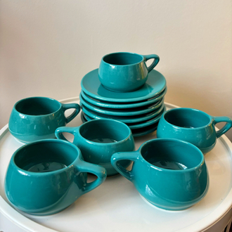 80’s Petrol Green Eczacıbaşı Ceramic Espresso Cups