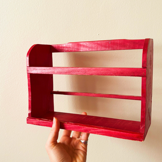 70’s Red Wooden Mini Kitchen Shelf 