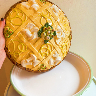 Mushroom + Cheese Tart Shaped Handmade Ceramic Box 