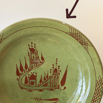 Olive Green Antique Wall Plate