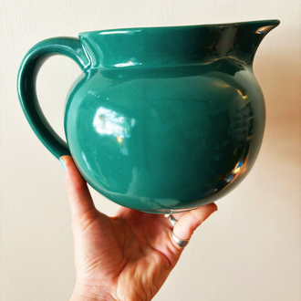 90’s Petrol Green Chunky Ceramic Jug