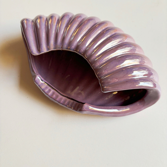 80’s Iridescent Purple Seashell Ashtray