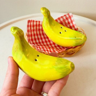 Ceramic Bananas Salt and Pepper Shakers